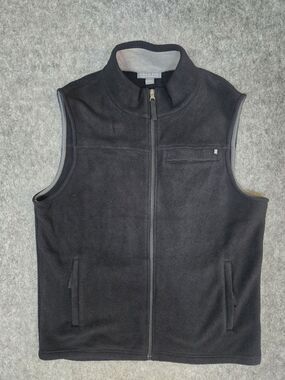 Free Fly Polar Fleece Black  Zip Up Bamboo Stretch Fish Camp Hike Golf Vest Sz L